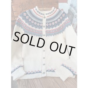 画像: HUSFLIDEN "MADE IN NORWAY" 1960'S KINIT CARDIGAN