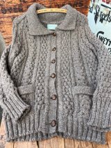 画像: DONEGAL WOOLEN PRODUCTS "MADE IN IRELAND" USED FISHERMAN CARDIGAN