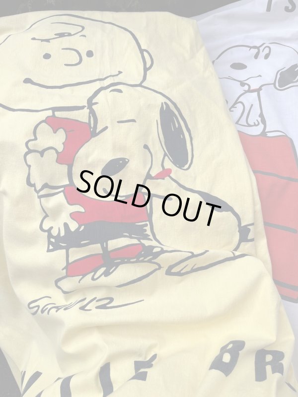 画像1: PEANUTS "WE LOVE YOU🌱CHARLIE BROWN" 1970'S BEDSPREAD