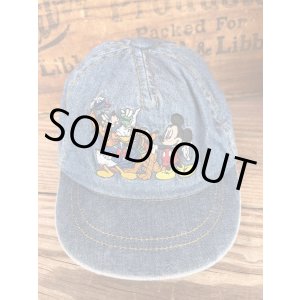 画像: DISNEYLAND "EMBROIDERY" KIDS 1990'S DENIM CAP 