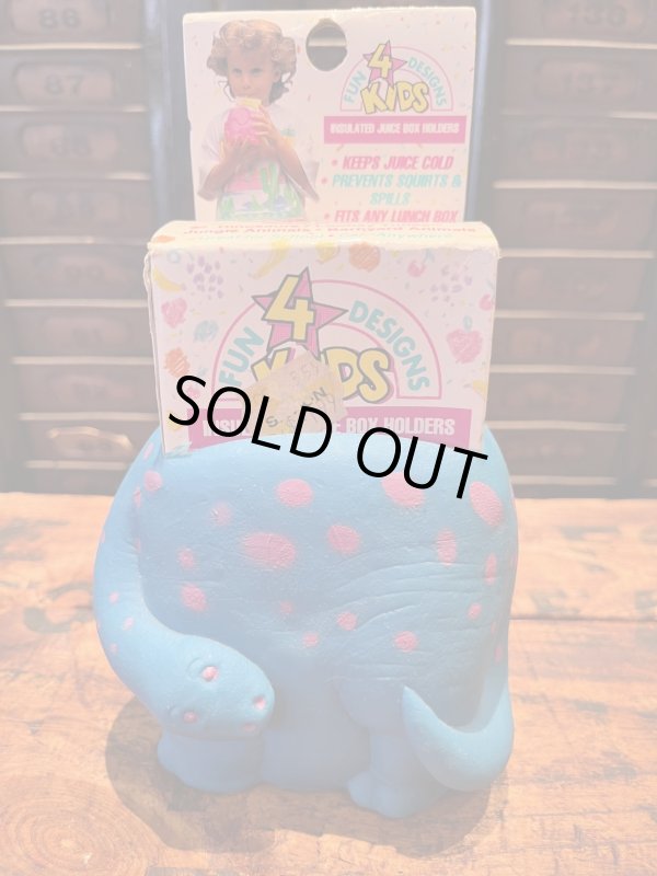 画像1: UN 4 KIDS DESIGNS "DINOSAURS🦕BRONTOSAURUS" 1993'S JUICE BOX HOLDER FIGURE