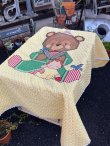 画像1: BEAR (ᵔᴥᵔ) BABY EMBROIDERY VINTAGE QUILT BLANKET