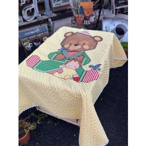画像: BEAR (ᵔᴥᵔ) BABY EMBROIDERY VINTAGE QUILT BLANKET