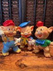 画像1: THREE LITTLE PIGS "MADE IN ITALY" 1960'S LEDRAPLASTIC  FIGURE SET