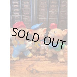 画像: THREE LITTLE PIGS "MADE IN ITALY" 1960'S LEDRAPLASTIC  FIGURE SET