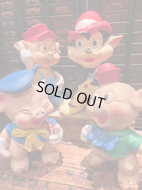 画像10: THREE LITTLE PIGS "MADE IN ITALY" 1960'S LEDRAPLASTIC  FIGURE SET