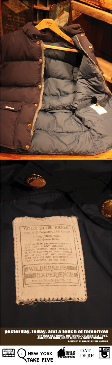 画像: WILDERNESS EXPERIENCE VINTAGE  DOWN JACKET NAVY/NAVY