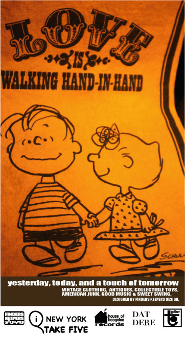 画像: LINUS & SALLY VINTAGE "LOVE IS WALKING HAND-IN-HAND" FELT BANNER #YELLOW