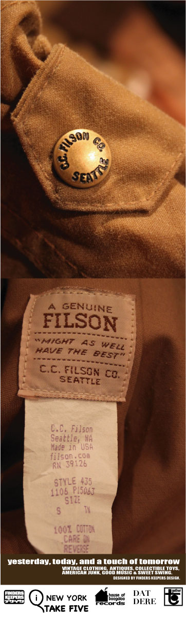 画像: FILSON WAX FABRIC HUNTING JACKET