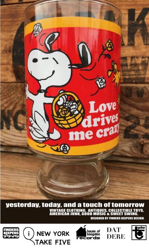 画像: PEANUTS 1970'S "LOVE DRIVES ME CRAZY" ANCHOR HOCKING GLASS