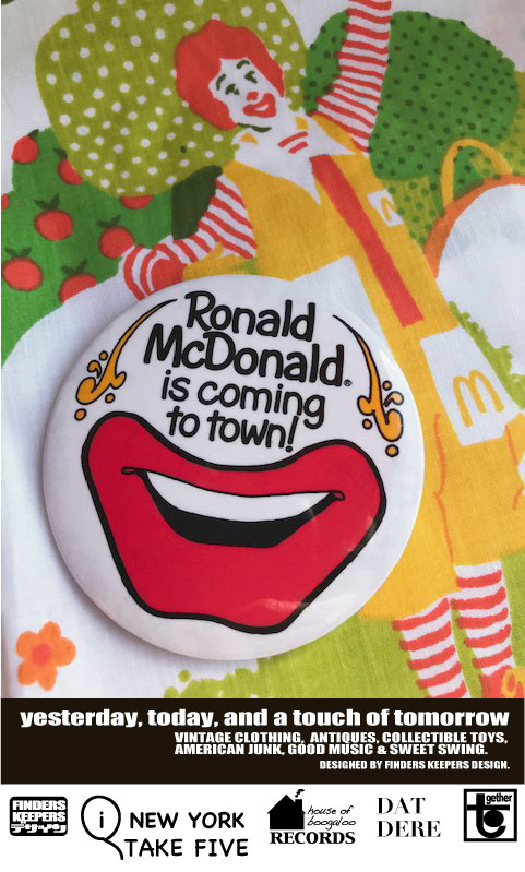 画像: McDonald's "RONALD IS COMMING TO TOWN!" VINTAGE BUTTON PIN