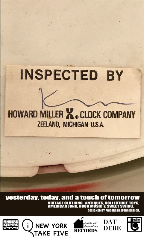 画像: HOWARD MILLER MID CENTURY MODERN WALL CLOCK