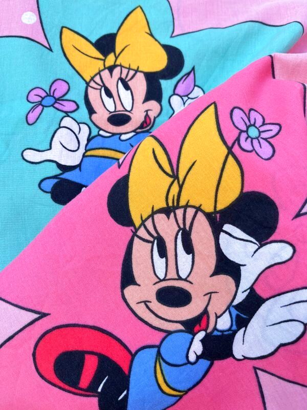 画像1: MINNIE MOUSE "MADE IN USA" TWIN FLAT SHEETS