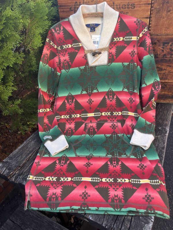 画像1: POLO RALPH LAUREN "X-LARGE" KIDS NATIVE AMERICAN PATTERN SWEAT DRESS