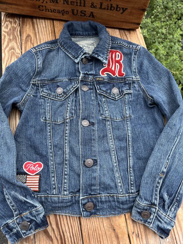 画像1: POLO RALPH LAUREN KIDS PATCHED🐻DENIM JACKET