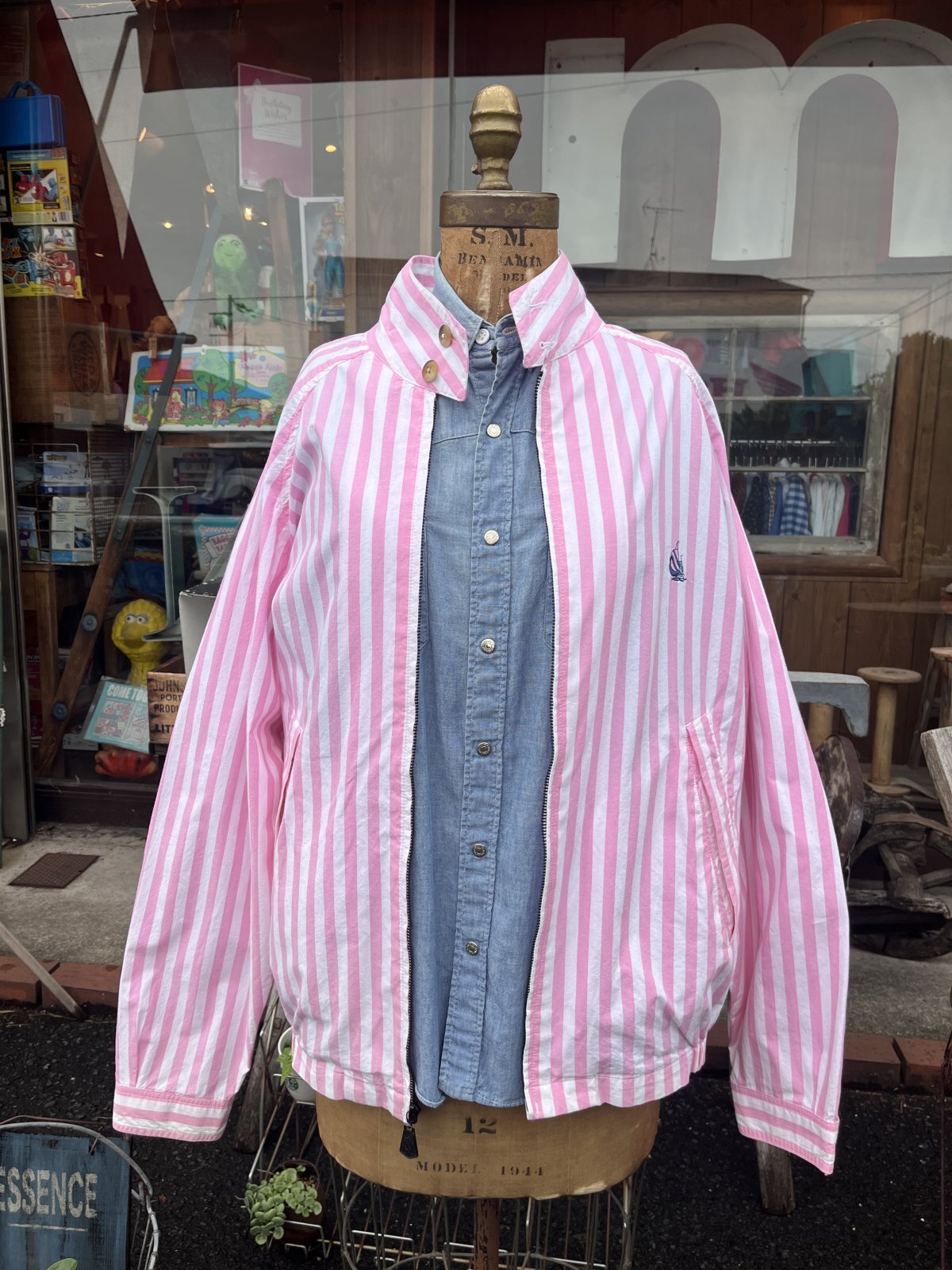 画像1: NAUTICA 1990'S PINK STRIPED JACKET 