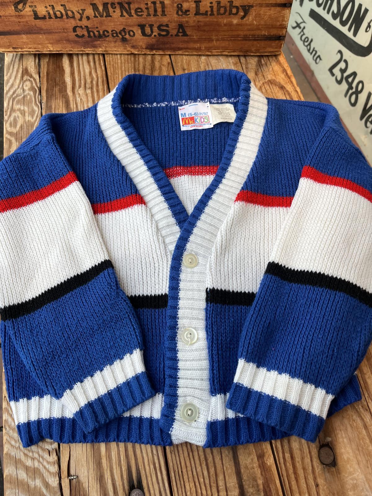 画像1: McDonald's "🍔MADE IN USA🍔" KIDS VINTAGE CARDIGAN