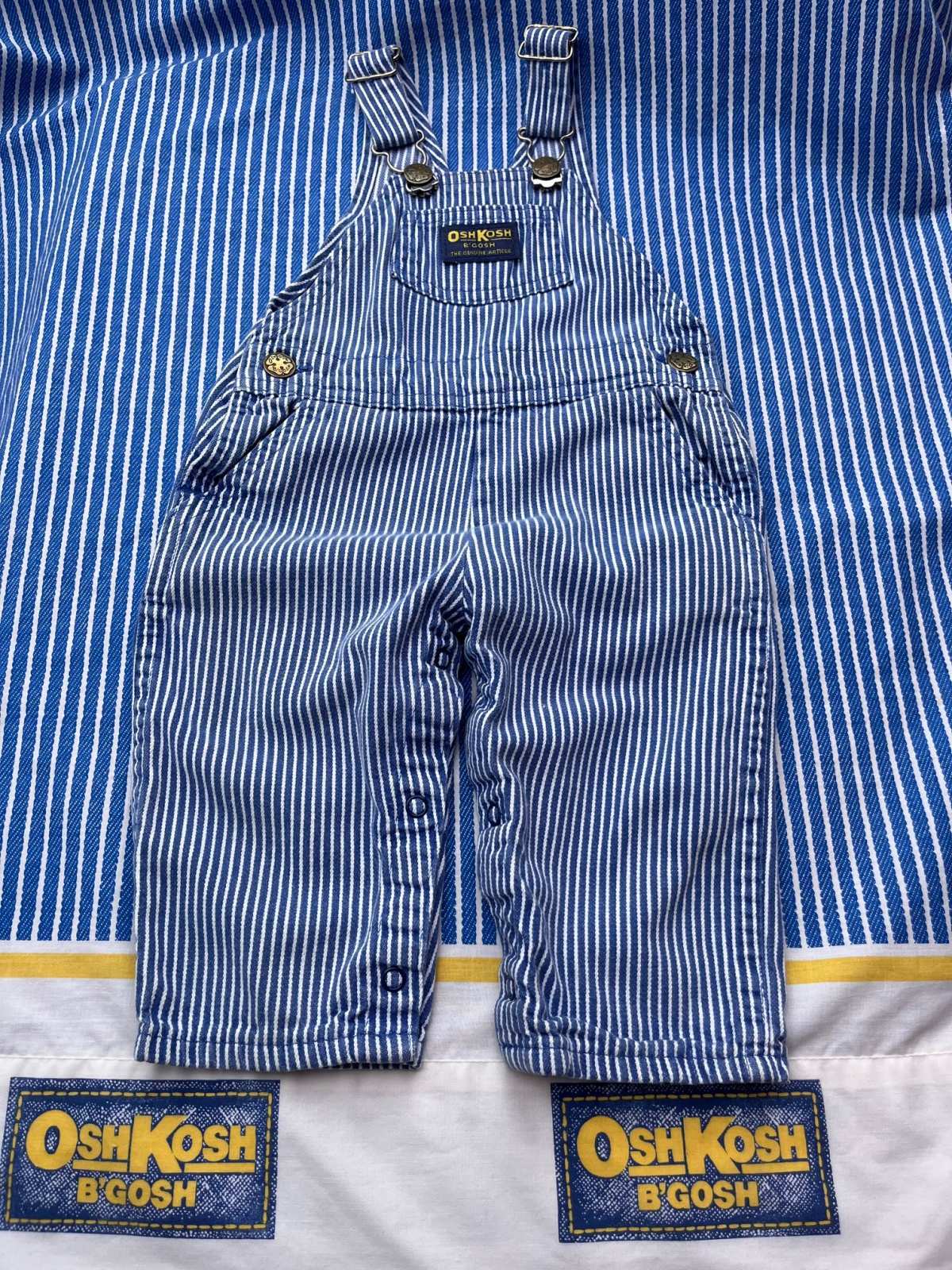 画像1: OSHKOSH "MADE IN USA" KIDS VINTAGE HICKORY OVERALL 
