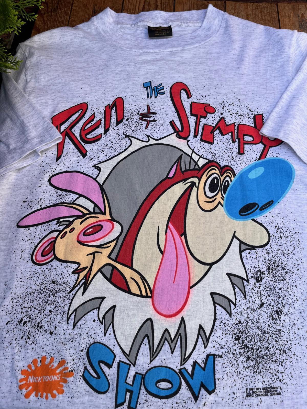 画像1: THE REN & STIMPY SHOW " MADE IN USA" D.STOCK T-SHIRTS #1