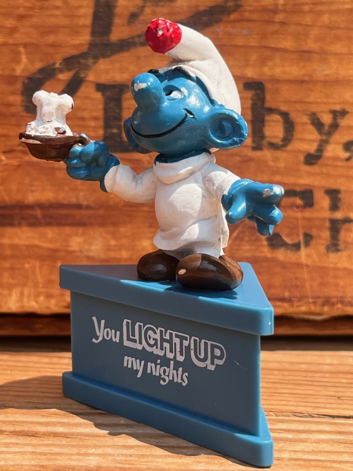 画像2: SMURF ”YOU LIGHT UP MY NIGHT" 1970'S PVC MESSAGE DOLL
