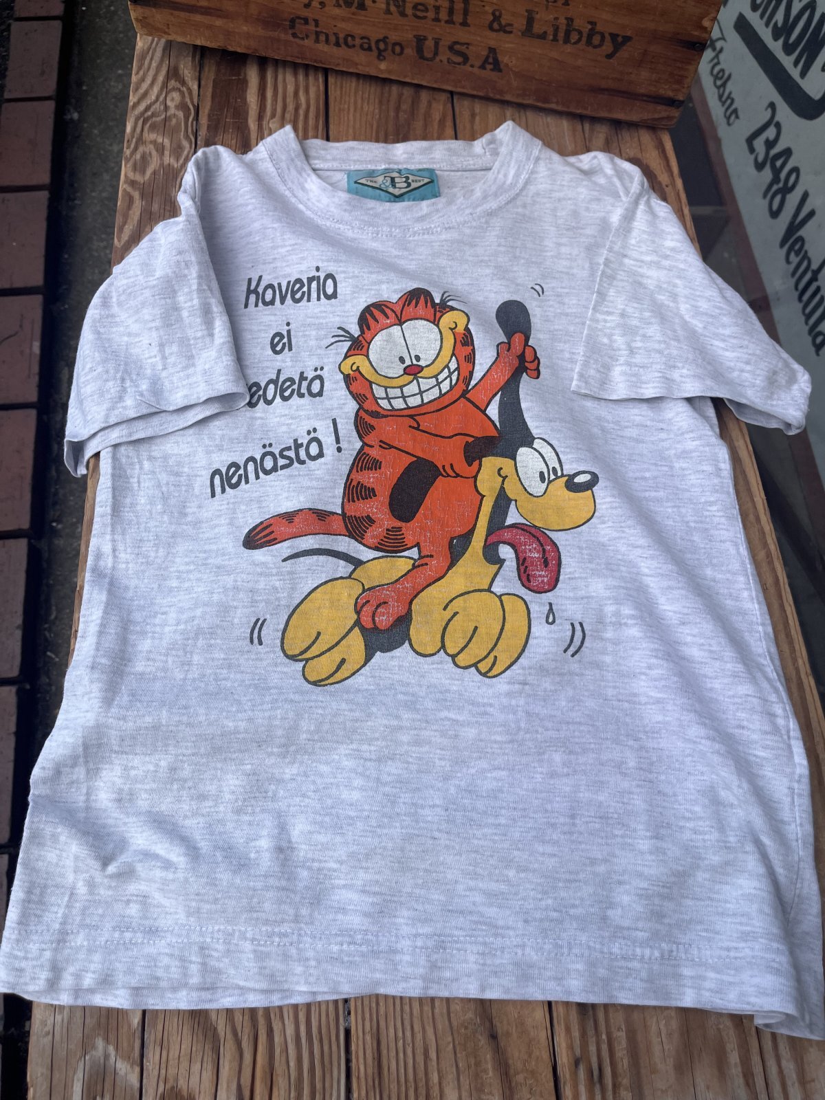 画像1:  GARFIELD & ODIE "FINNISH" KIDS 1990'S T-SHIRTS 
