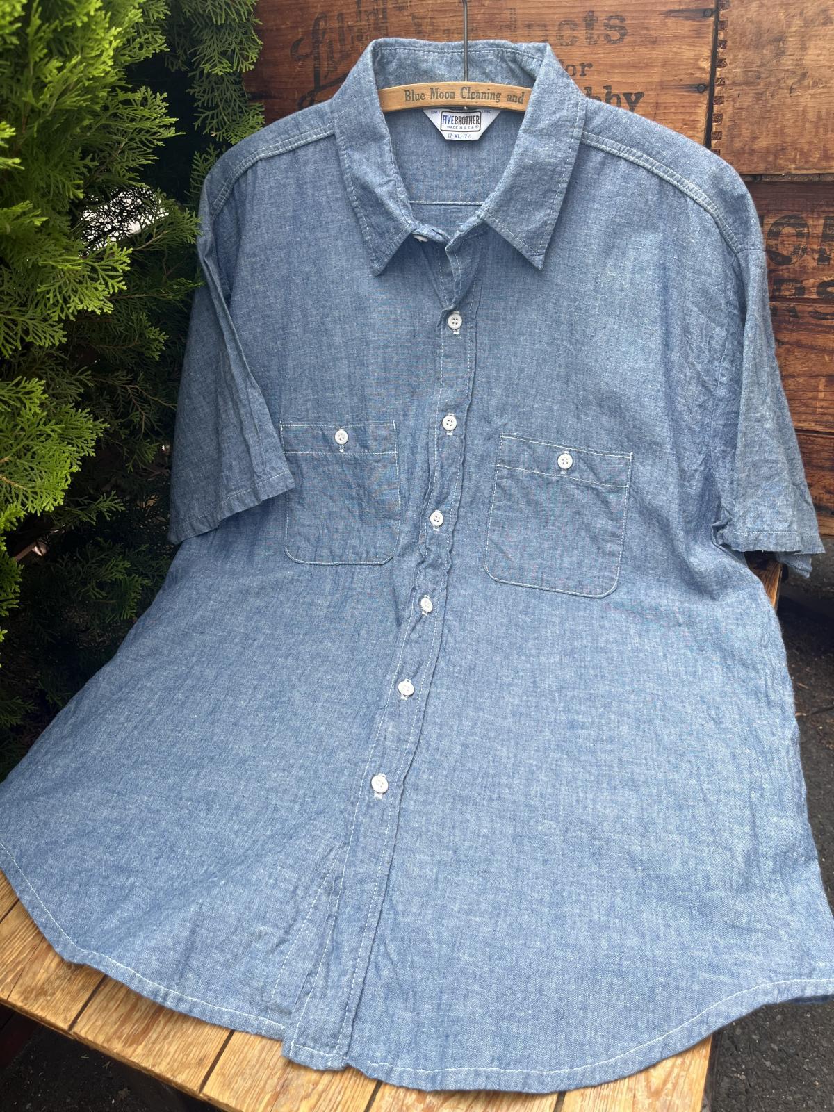 画像1: FIVE BROTHERS "MADE IN USA" 1970~80'S CHAMBRAY SHIRTS