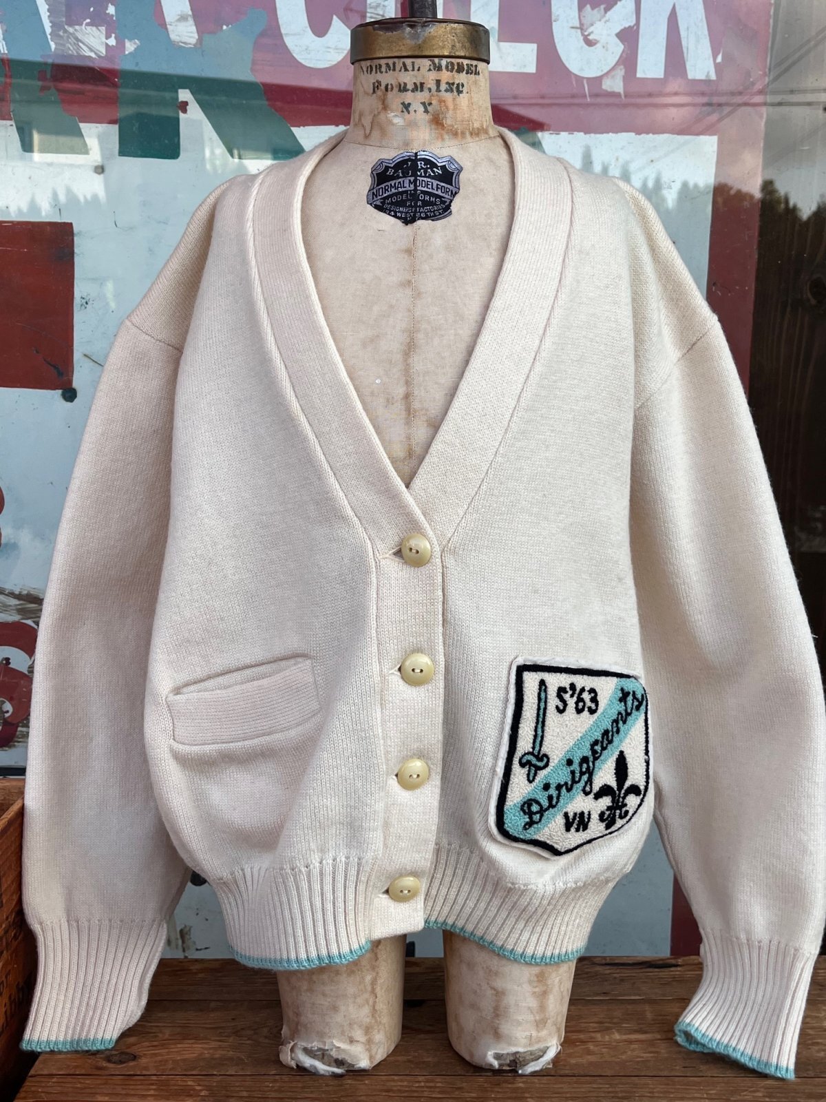 画像1: CRITERION SWEATERS "DIRIGEANTS" KIDS 1960'S VARSITY CARDIGAN
